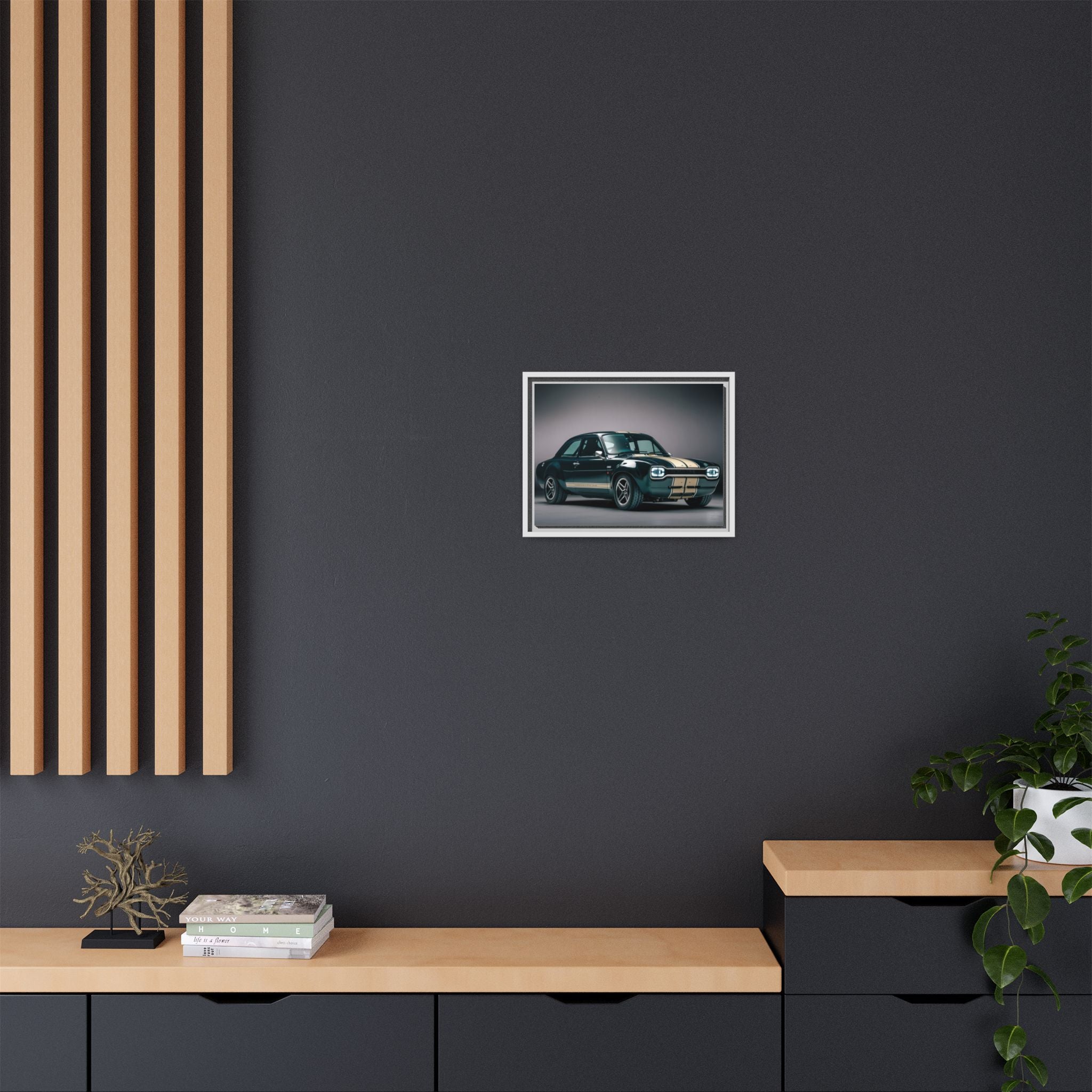 Framed Matte Canvas – Classic Retro Muscle Car Wall Art
