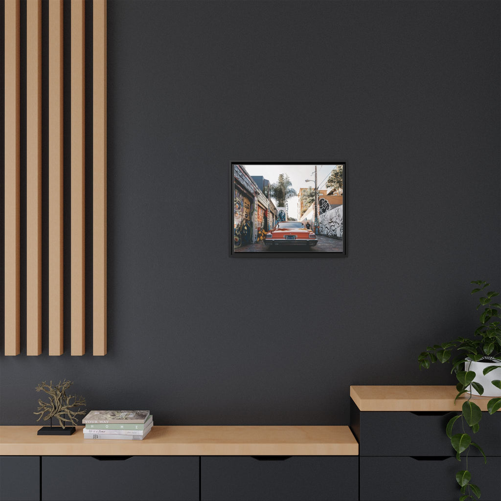 Vintage Chevrolet in Graffiti Alley — Framed Matte Canvas Wall Art