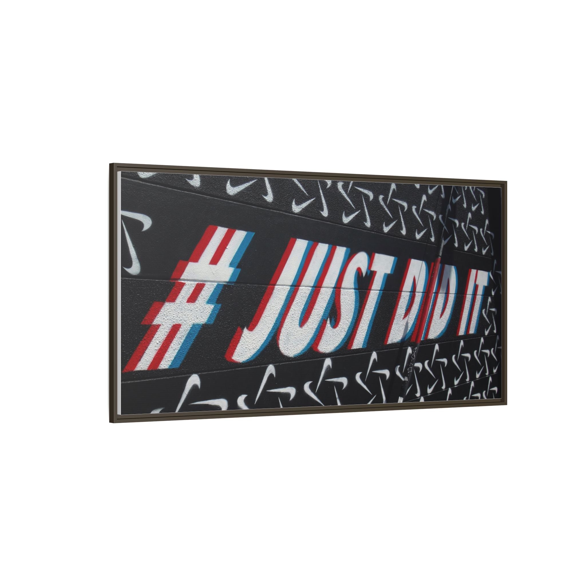 Framed Matte Canvas “#JUST DID IT” Street Art Print