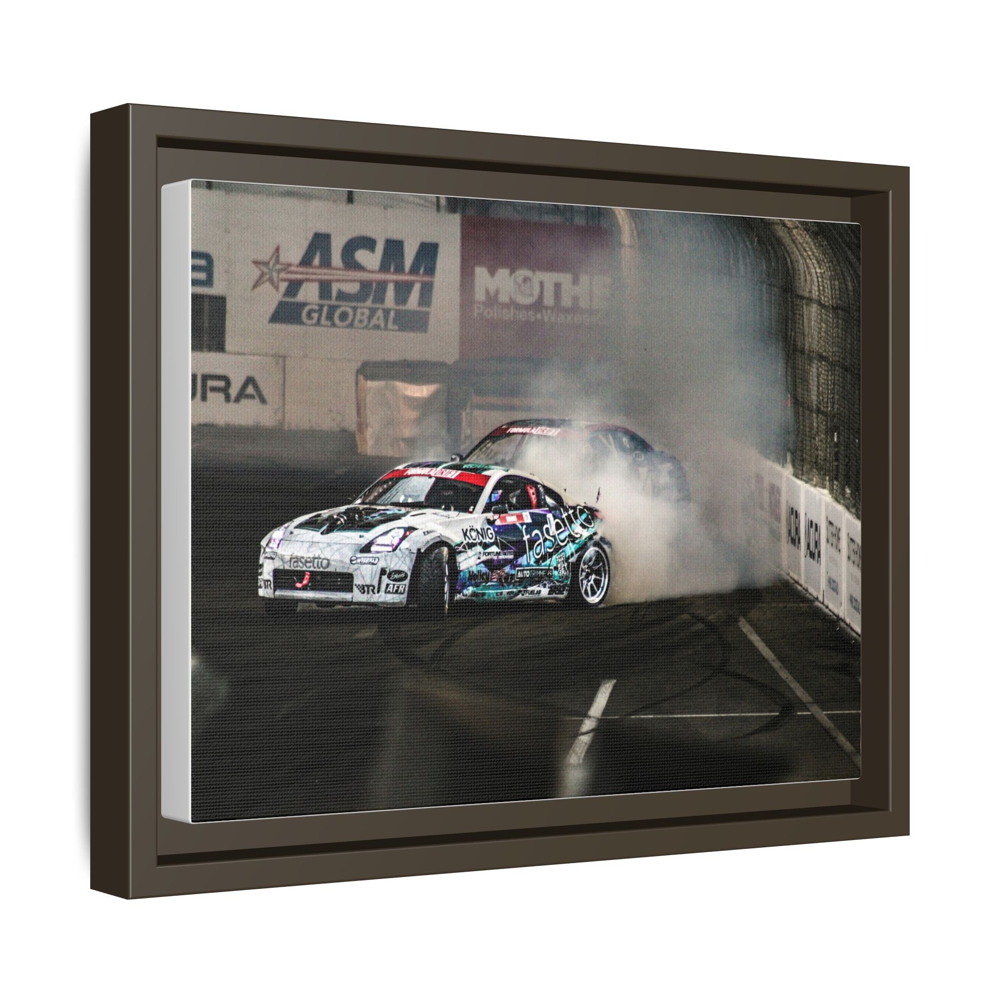 Drift Racing Canvas Print — Framed Matte Automotive Wall Art