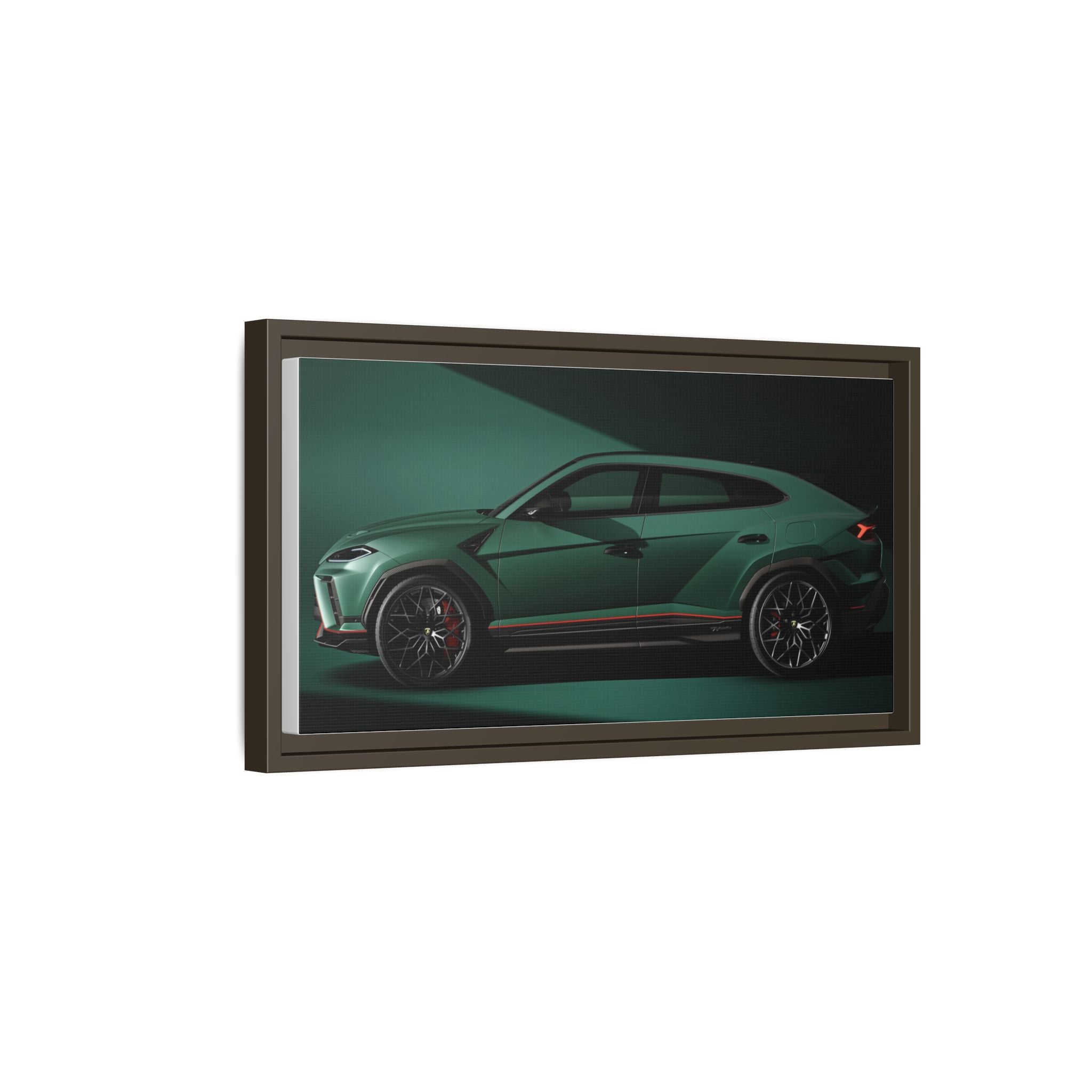 Framed Matte Canvas Print — Emerald Sports SUV Wall Art
