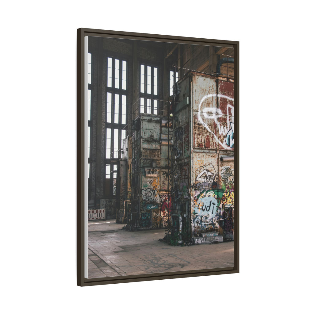Urban Graffiti Ruins Matte Framed Canvas