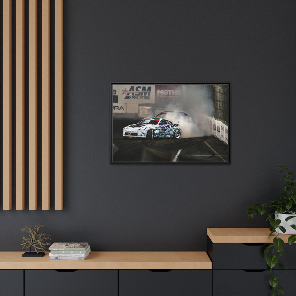 Drift Racing Canvas Print — Framed Matte Automotive Wall Art