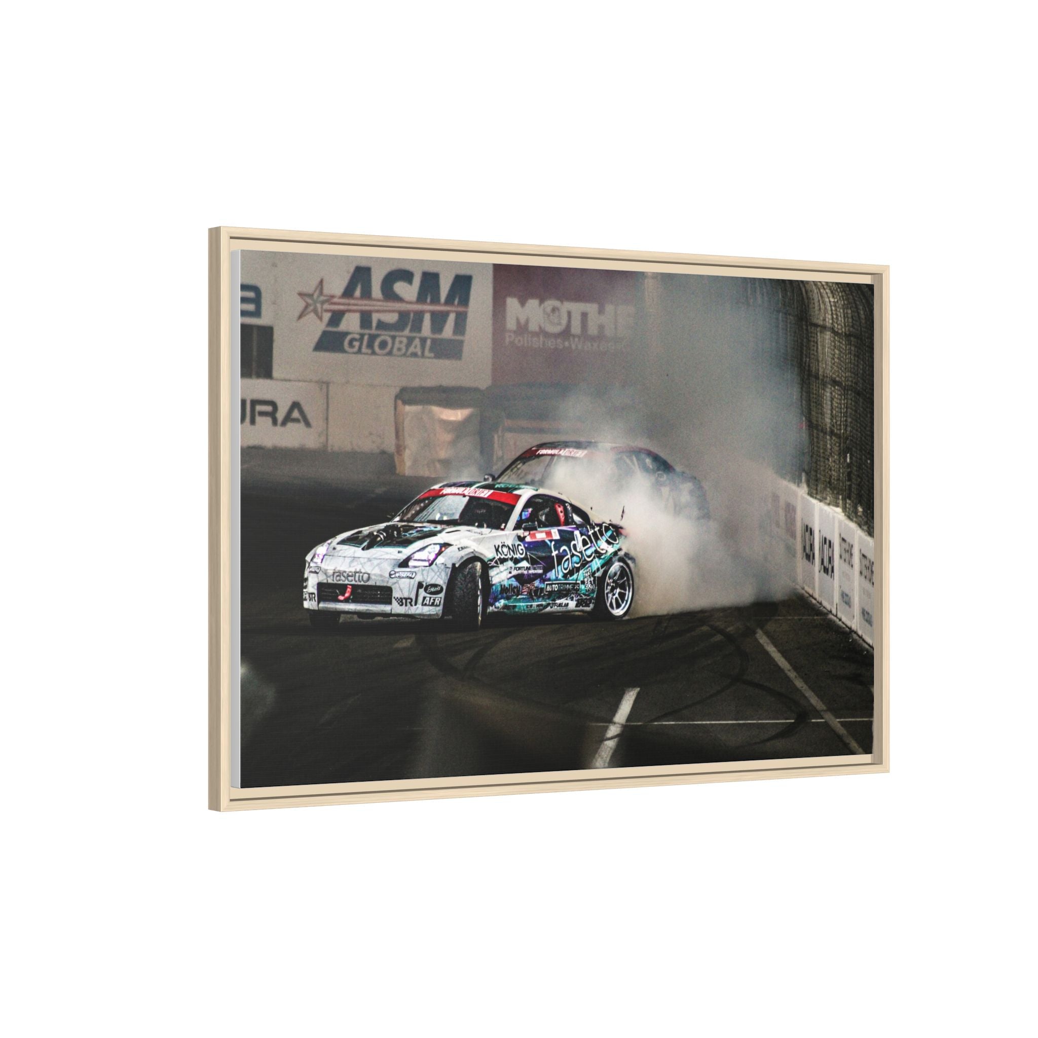 Drift Racing Canvas Print — Framed Matte Automotive Wall Art