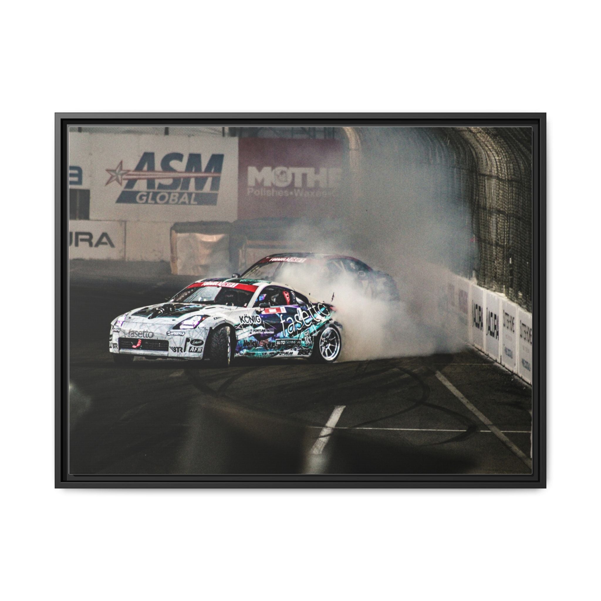 Drift Racing Canvas Print — Framed Matte Automotive Wall Art