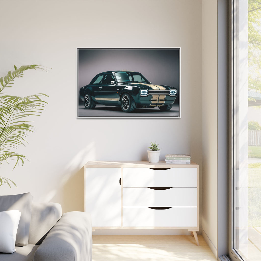 Framed Matte Canvas – Classic Retro Muscle Car Wall Art