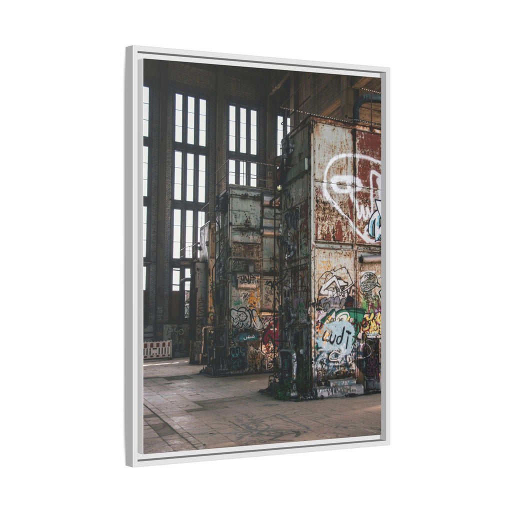 Urban Graffiti Ruins Matte Framed Canvas