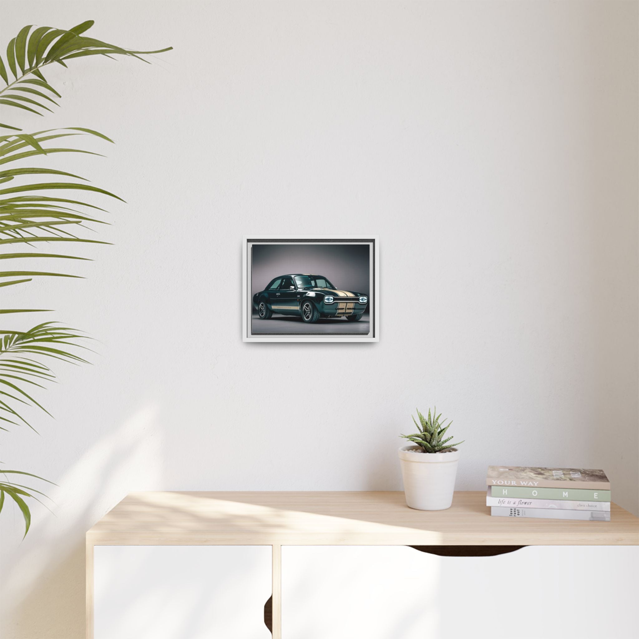 Framed Matte Canvas – Classic Retro Muscle Car Wall Art