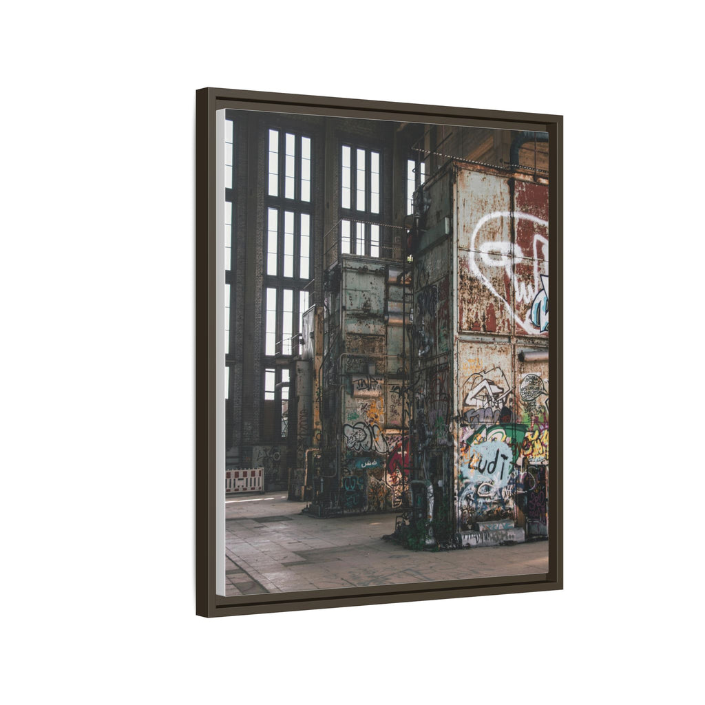 Urban Graffiti Ruins Matte Framed Canvas