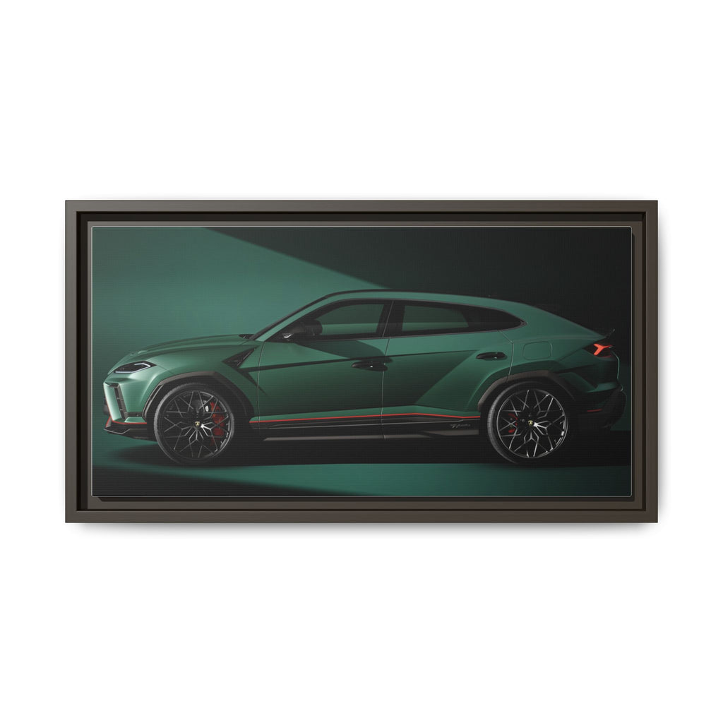 Framed Matte Canvas Print — Emerald Sports SUV Wall Art
