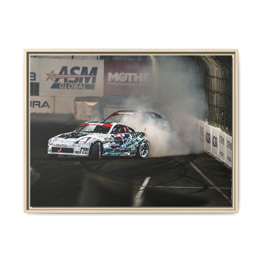 Drift Racing Canvas Print — Framed Matte Automotive Wall Art