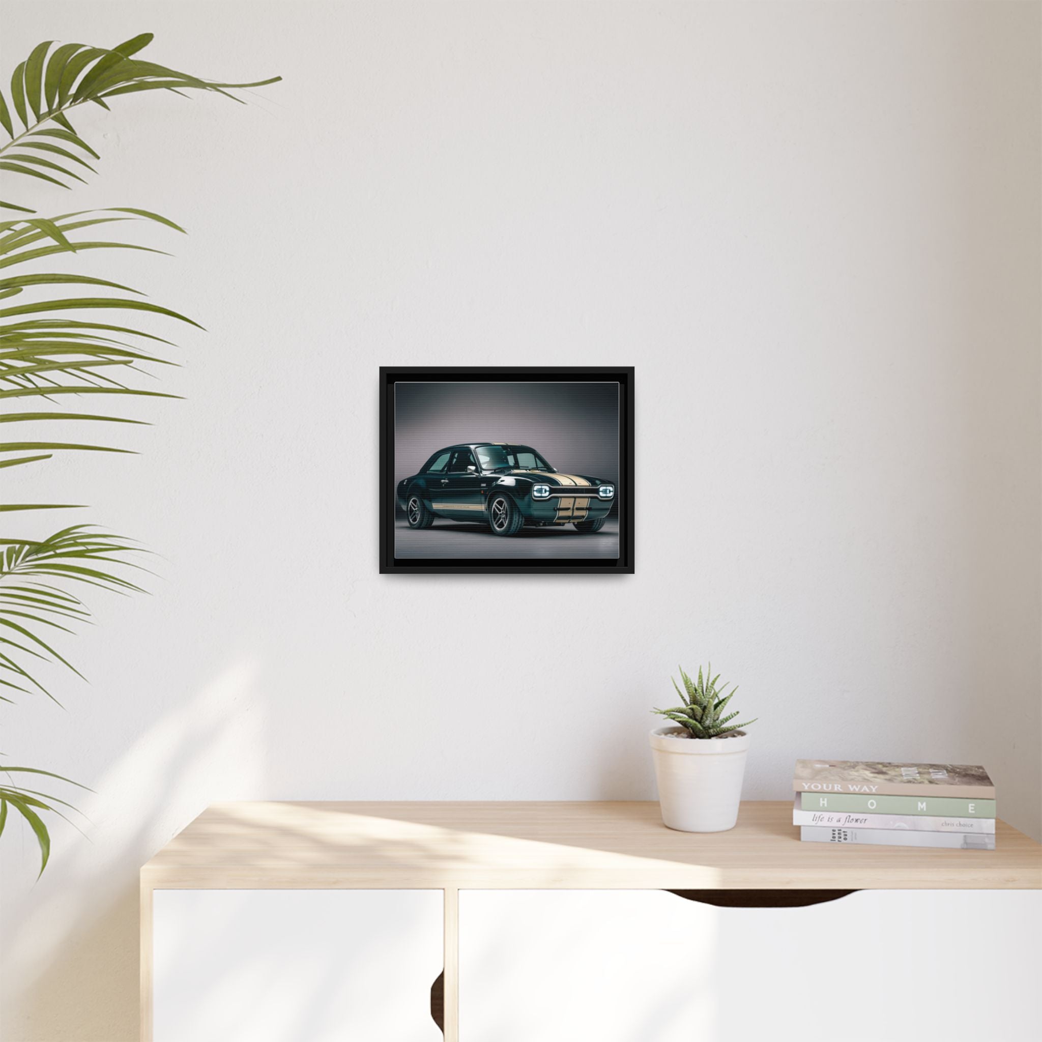Framed Matte Canvas – Classic Retro Muscle Car Wall Art