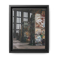 Urban Graffiti Ruins Matte Framed Canvas