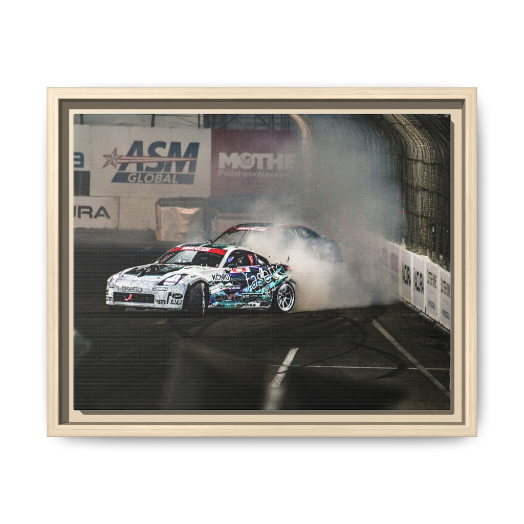 Drift Racing Canvas Print — Framed Matte Automotive Wall Art