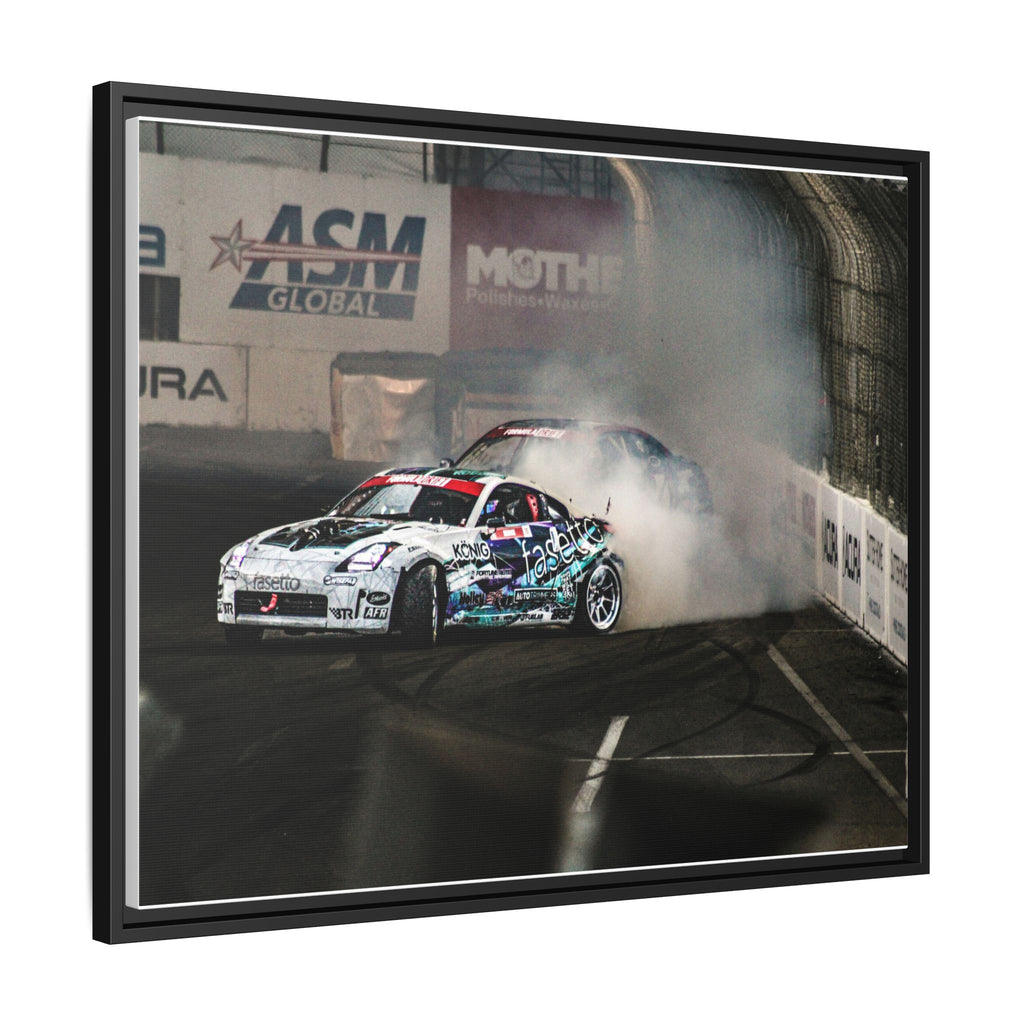 Drift Racing Canvas Print — Framed Matte Automotive Wall Art