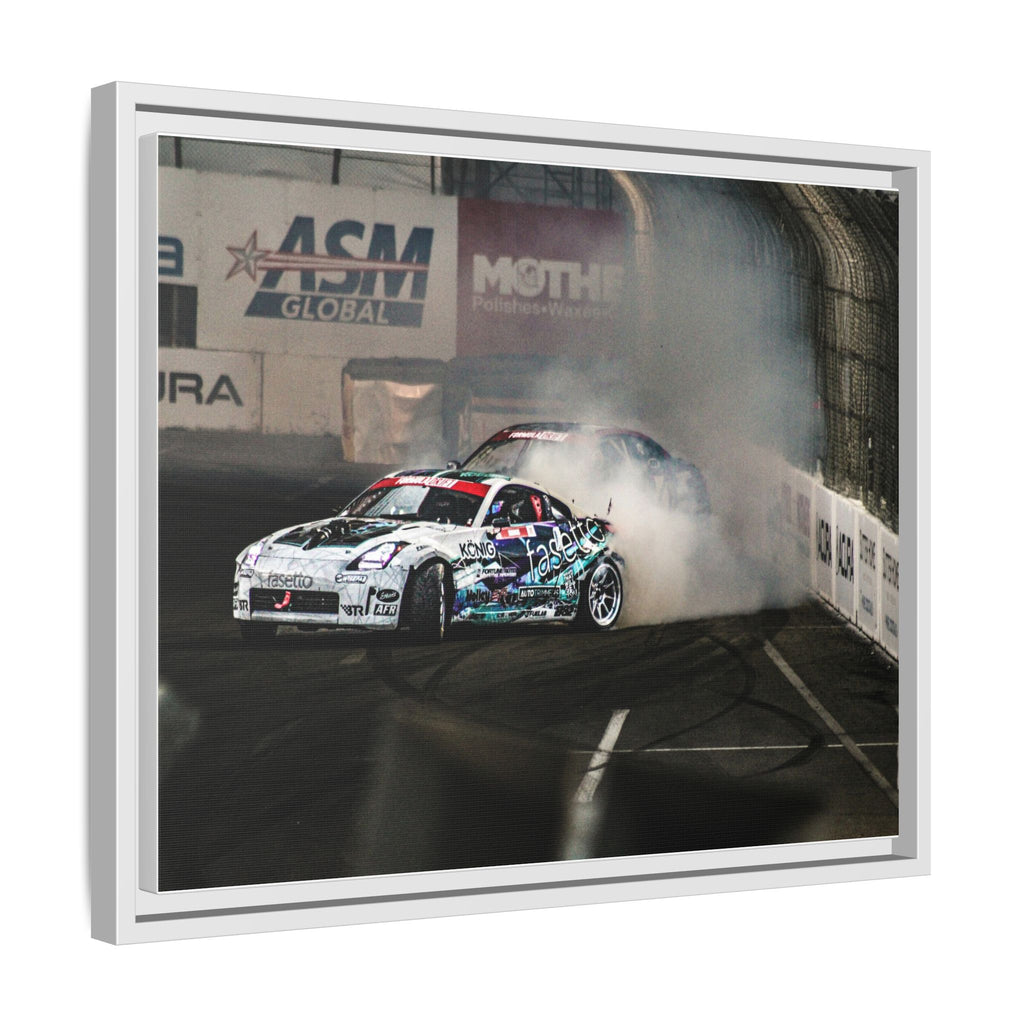 Drift Racing Canvas Print — Framed Matte Automotive Wall Art