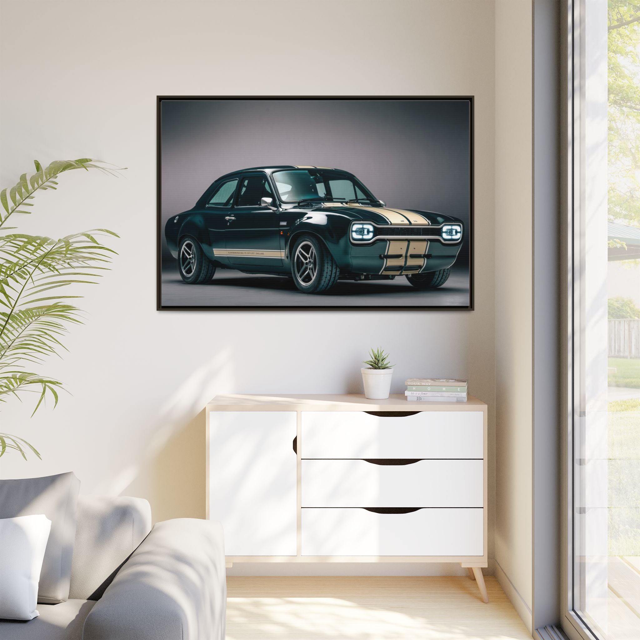 Framed Matte Canvas – Classic Retro Muscle Car Wall Art
