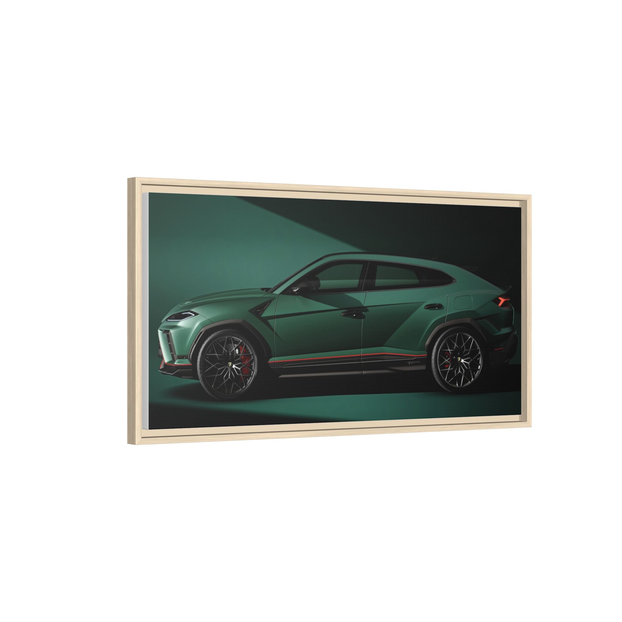 Framed Matte Canvas Print — Emerald Sports SUV Wall Art