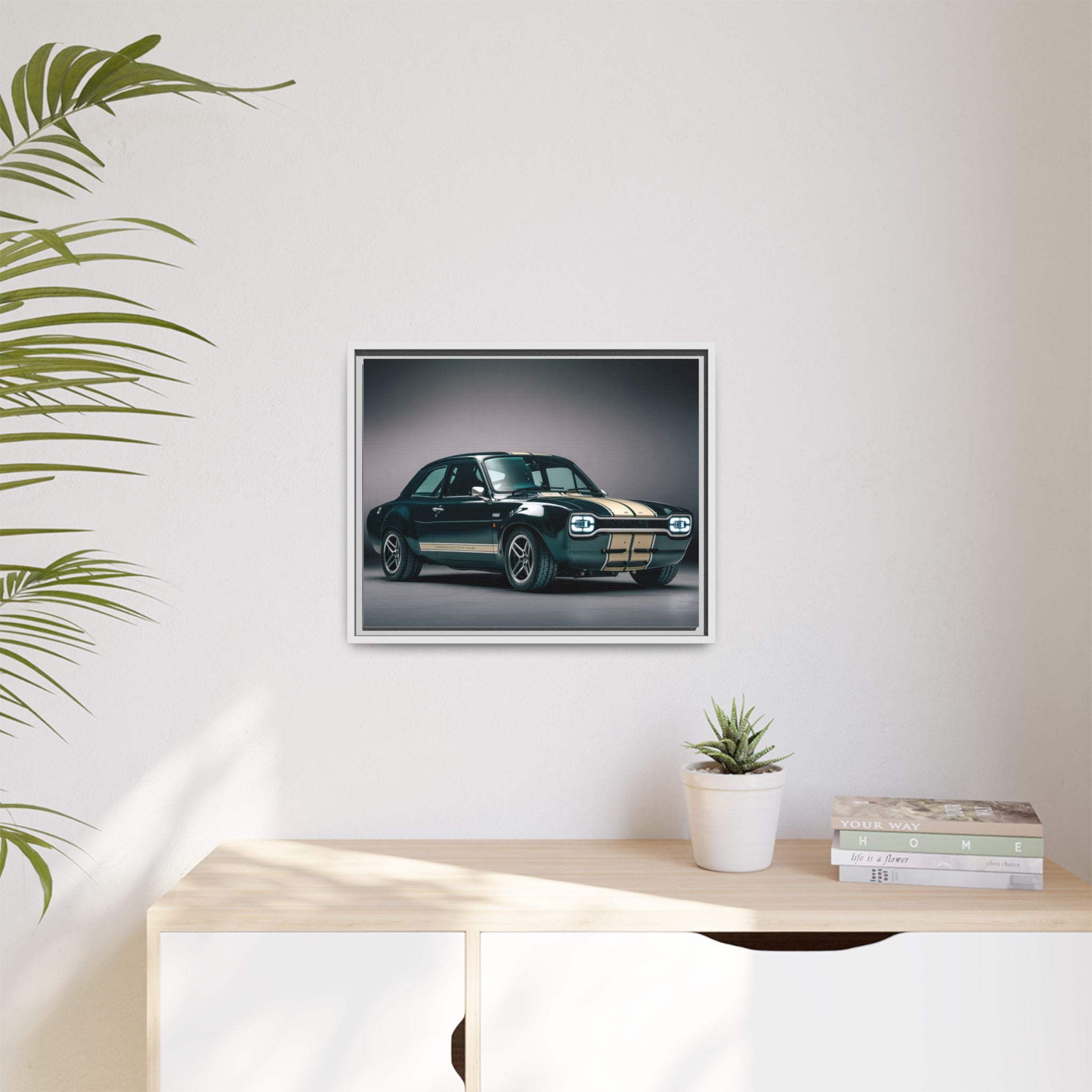 Framed Matte Canvas – Classic Retro Muscle Car Wall Art