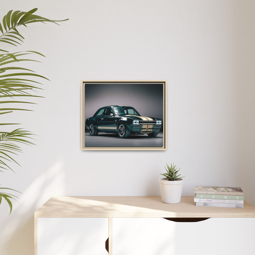Framed Matte Canvas – Classic Retro Muscle Car Wall Art