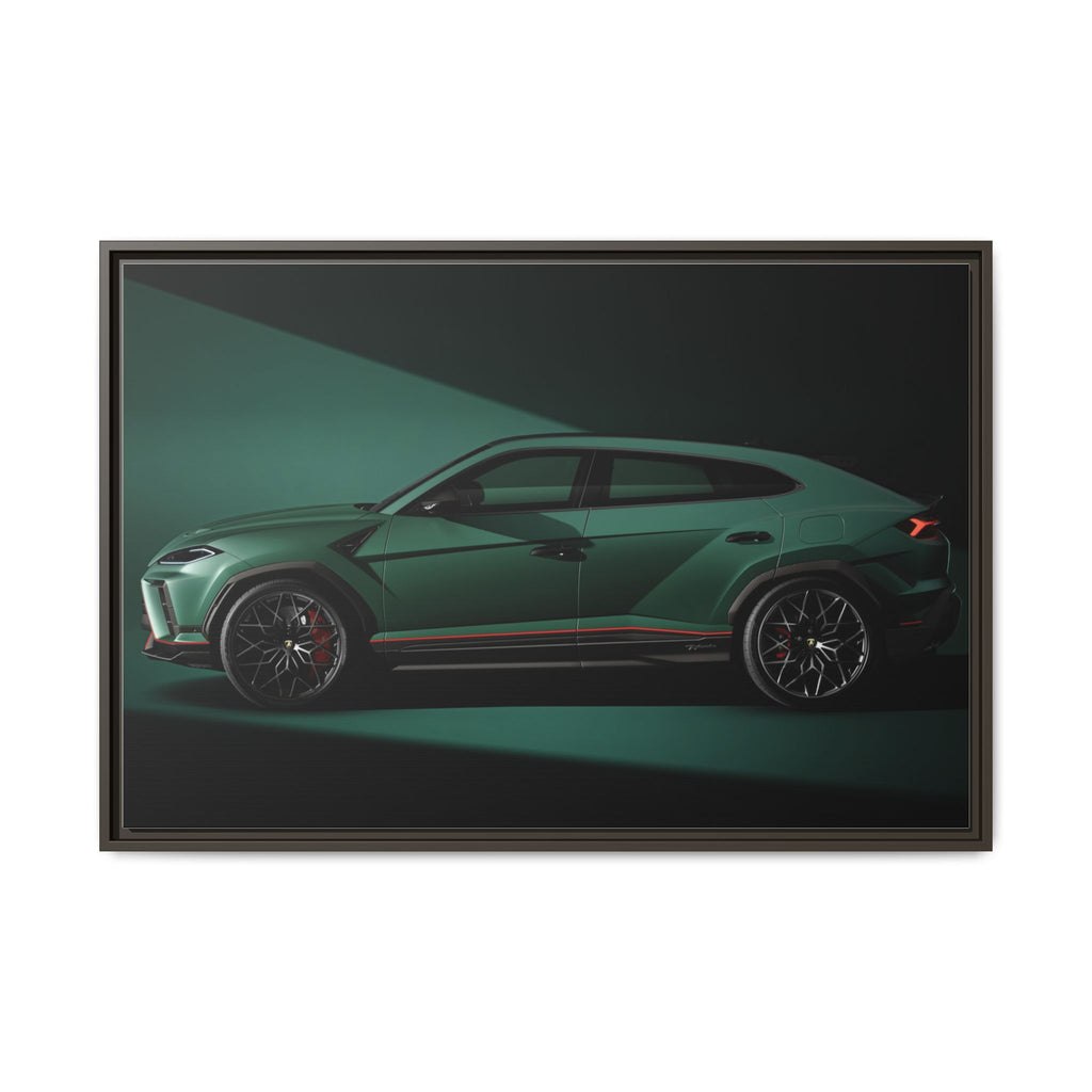 Framed Matte Canvas Print — Emerald Sports SUV Wall Art
