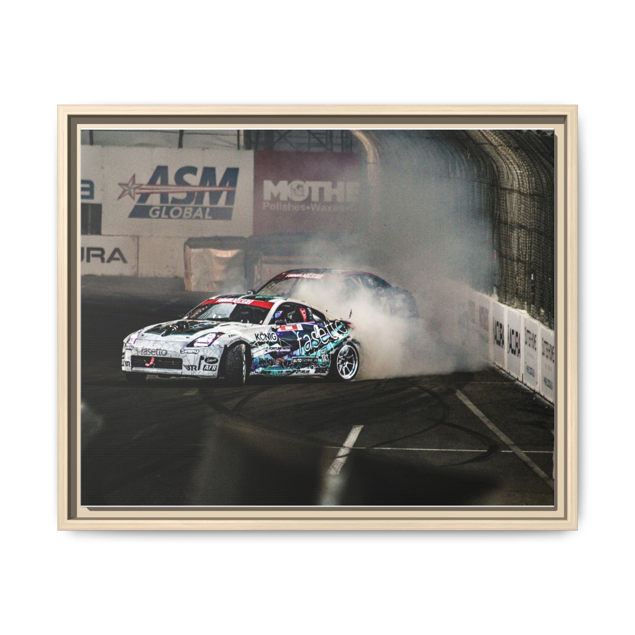 Drift Racing Canvas Print — Framed Matte Automotive Wall Art