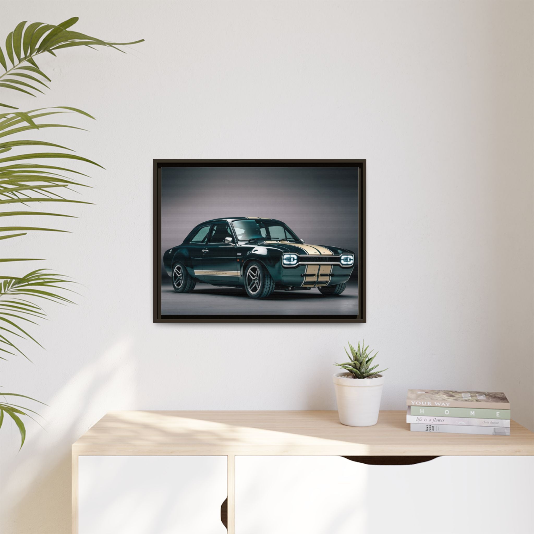 Framed Matte Canvas – Classic Retro Muscle Car Wall Art