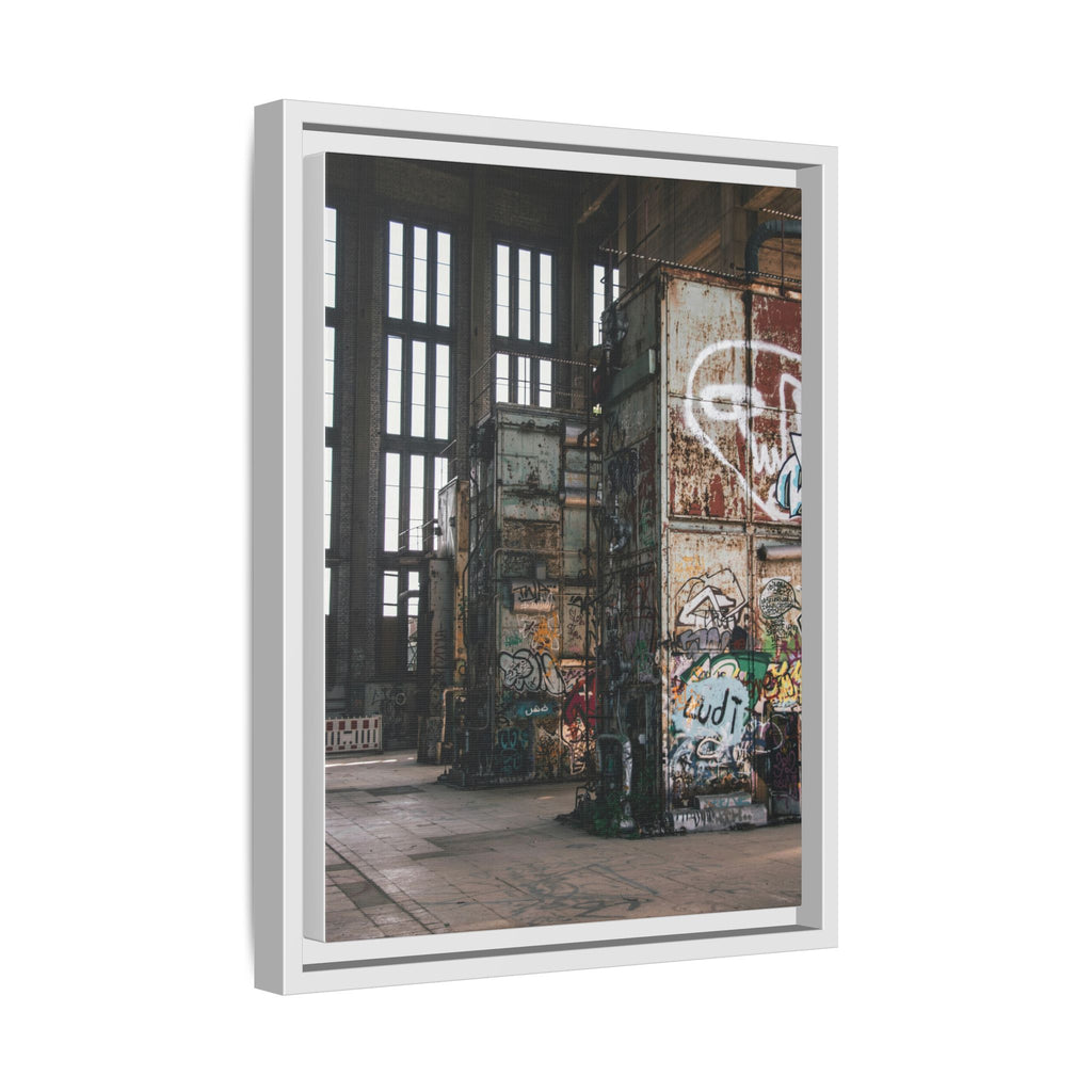 Urban Graffiti Ruins Matte Framed Canvas