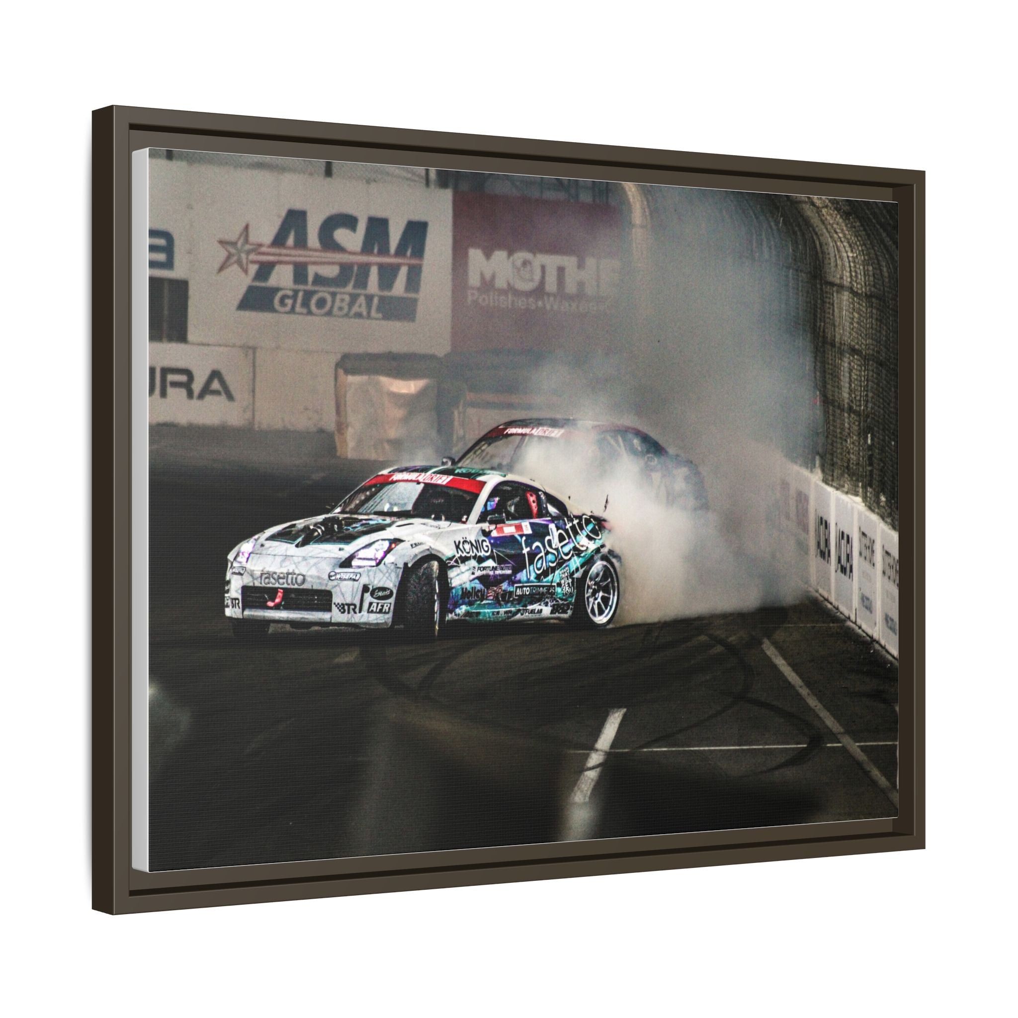 Drift Racing Canvas Print — Framed Matte Automotive Wall Art