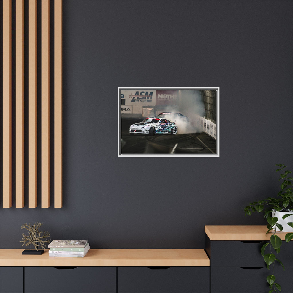 Drift Racing Canvas Print — Framed Matte Automotive Wall Art