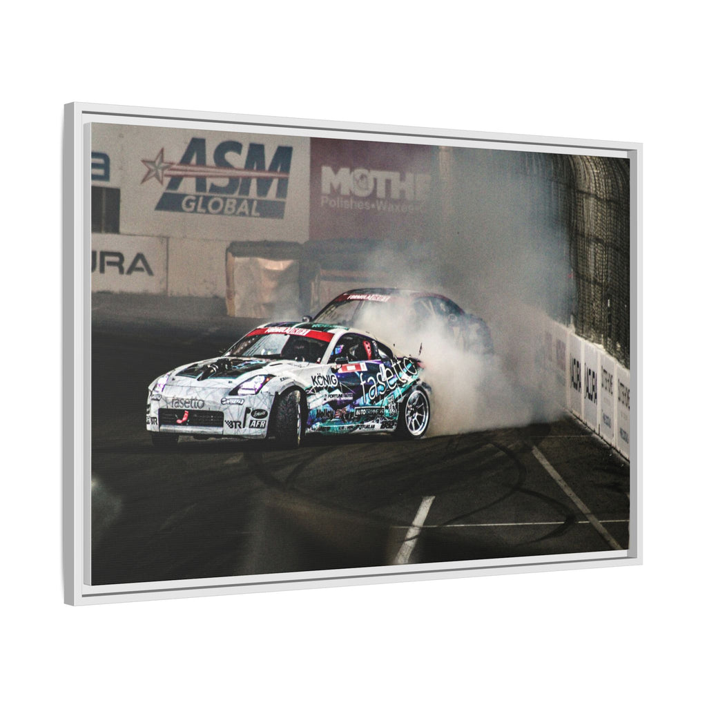 Drift Racing Canvas Print — Framed Matte Automotive Wall Art
