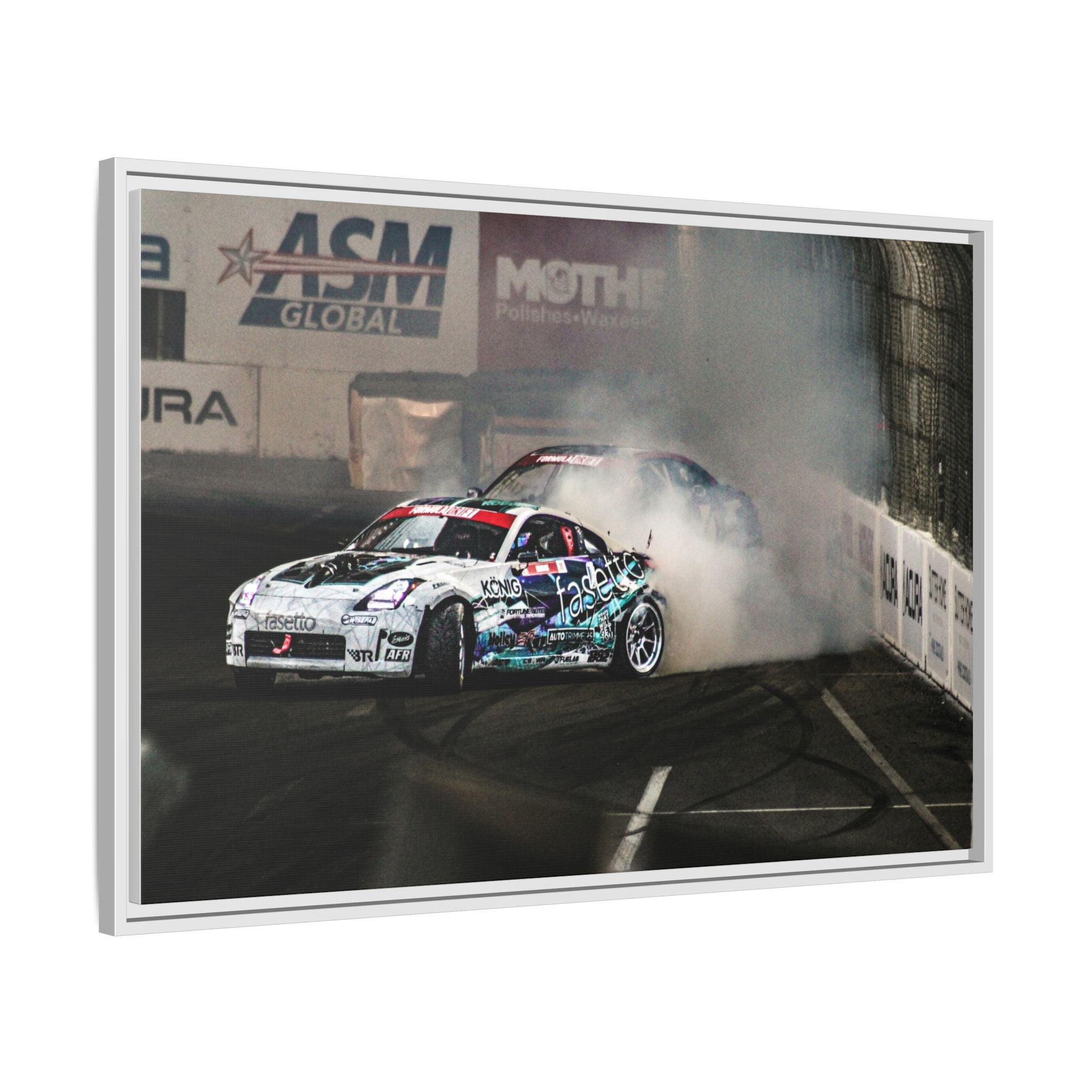 Drift Racing Canvas Print — Framed Matte Automotive Wall Art