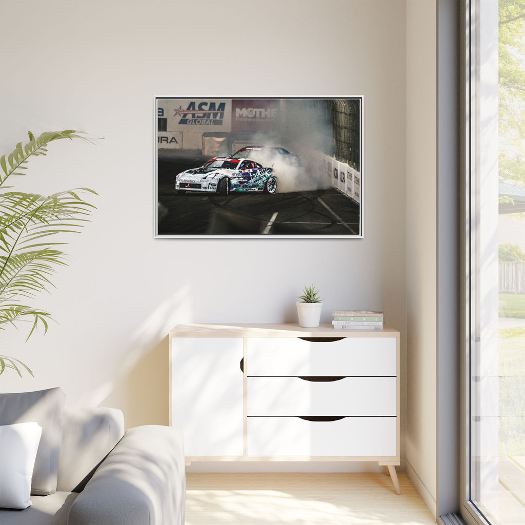 Drift Racing Canvas Print — Framed Matte Automotive Wall Art