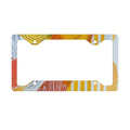 Abstract Sunset Metal License Plate Frame — Colorful Coastal Car Accent