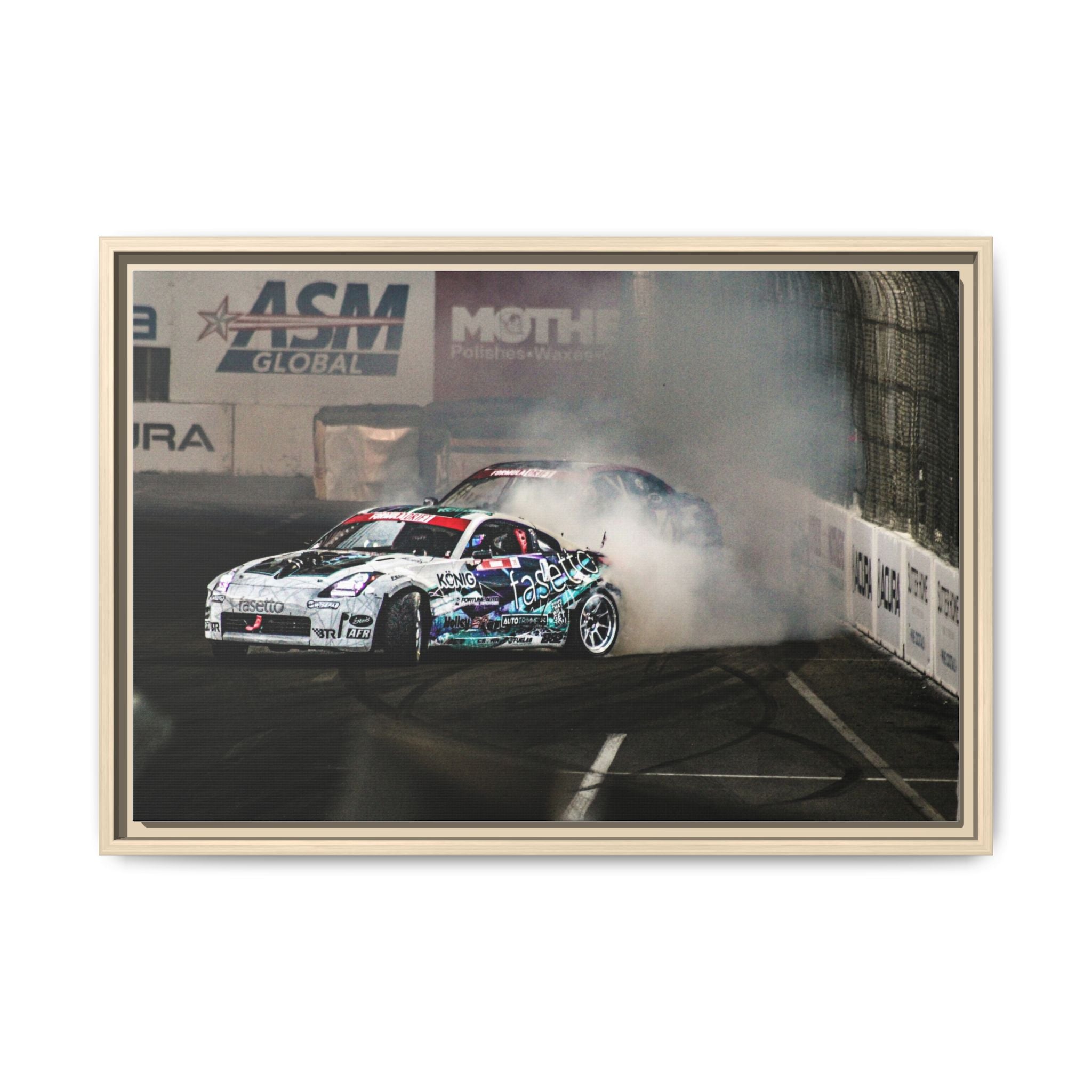 Drift Racing Canvas Print — Framed Matte Automotive Wall Art