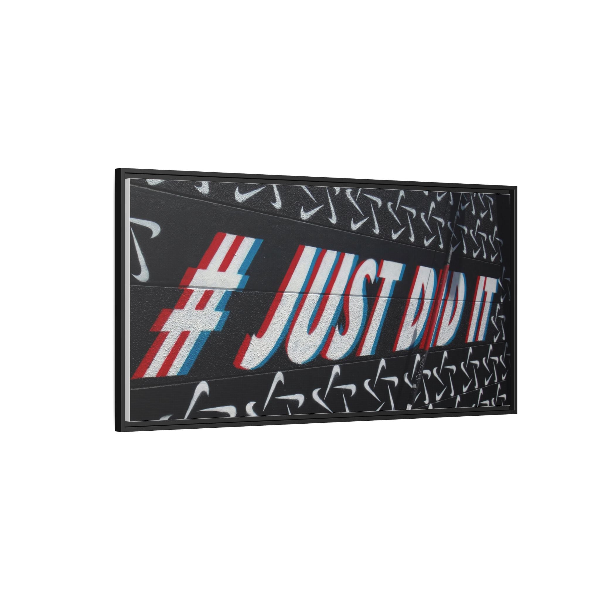 Framed Matte Canvas “#JUST DID IT” Street Art Print