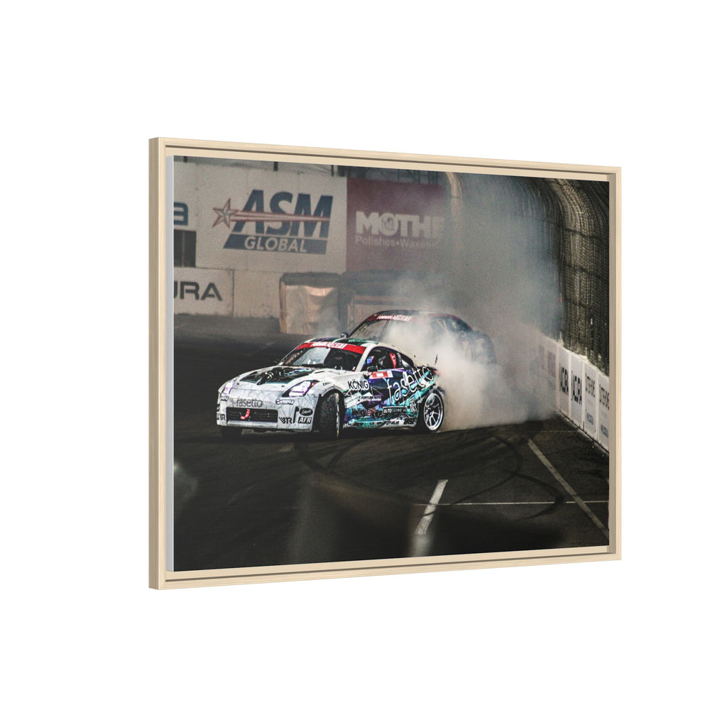 Drift Racing Canvas Print — Framed Matte Automotive Wall Art
