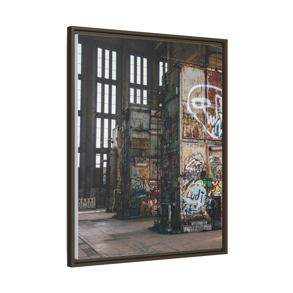 Urban Graffiti Ruins Matte Framed Canvas