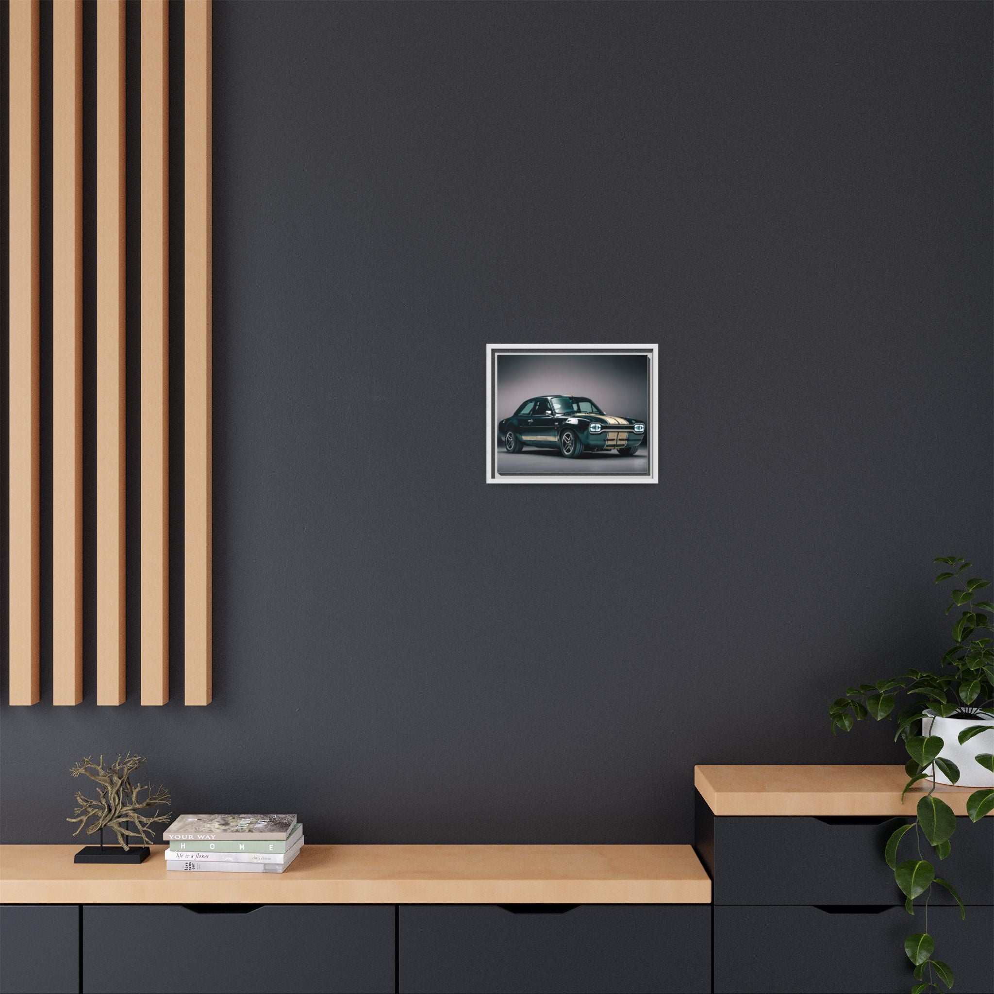 Framed Matte Canvas – Classic Retro Muscle Car Wall Art