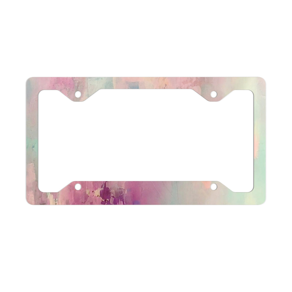 Pastel Watercolor Metal License Plate Frame