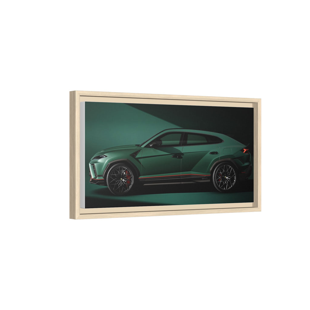 Framed Matte Canvas Print — Emerald Sports SUV Wall Art