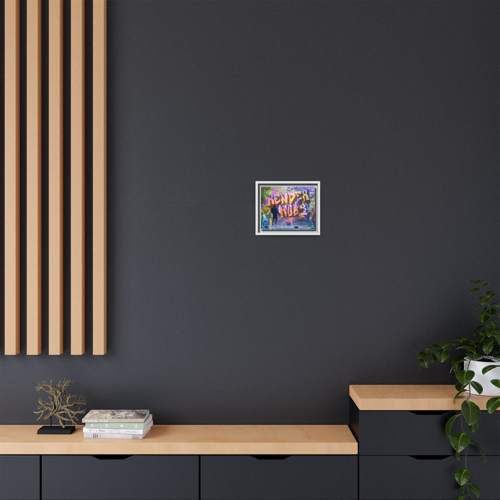 Graffiti Street Art Matte Canvas Framed Print — 'Render Hub' Urban Wall Decor