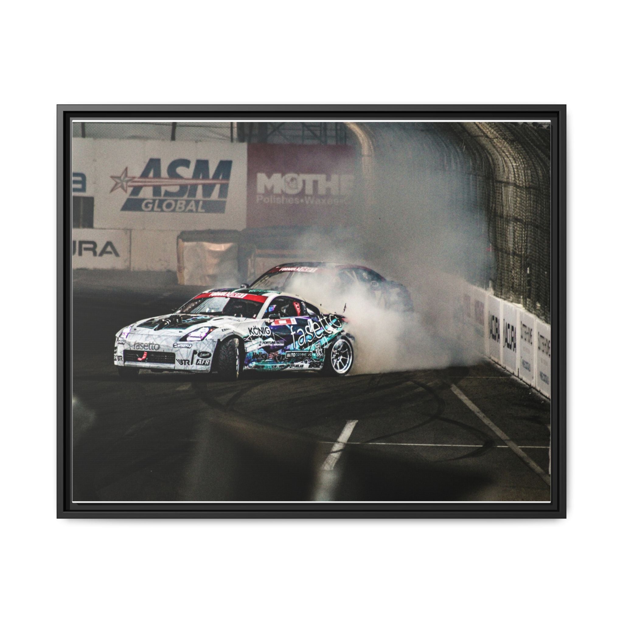 Drift Racing Canvas Print — Framed Matte Automotive Wall Art