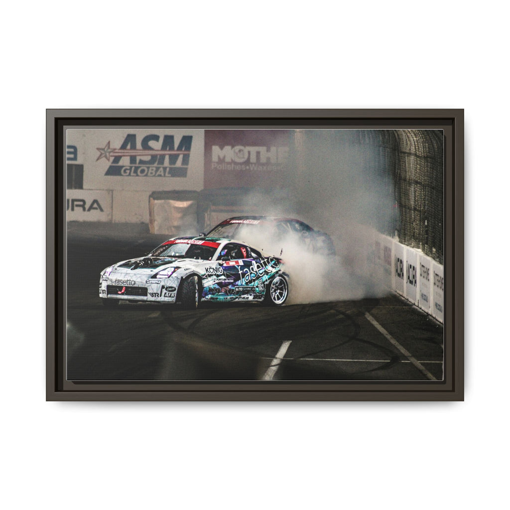 Drift Racing Canvas Print — Framed Matte Automotive Wall Art