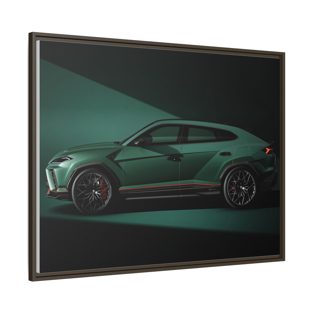 Framed Matte Canvas Print — Emerald Sports SUV Wall Art