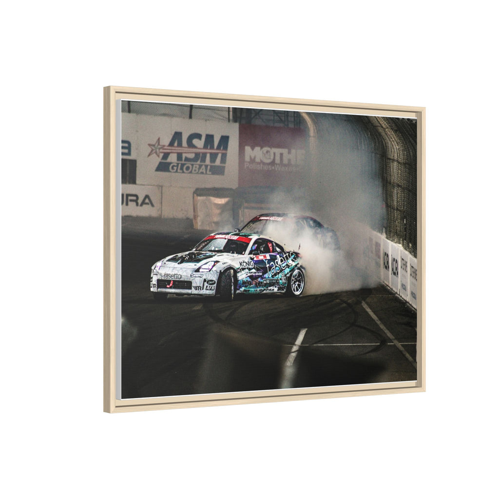 Drift Racing Canvas Print — Framed Matte Automotive Wall Art