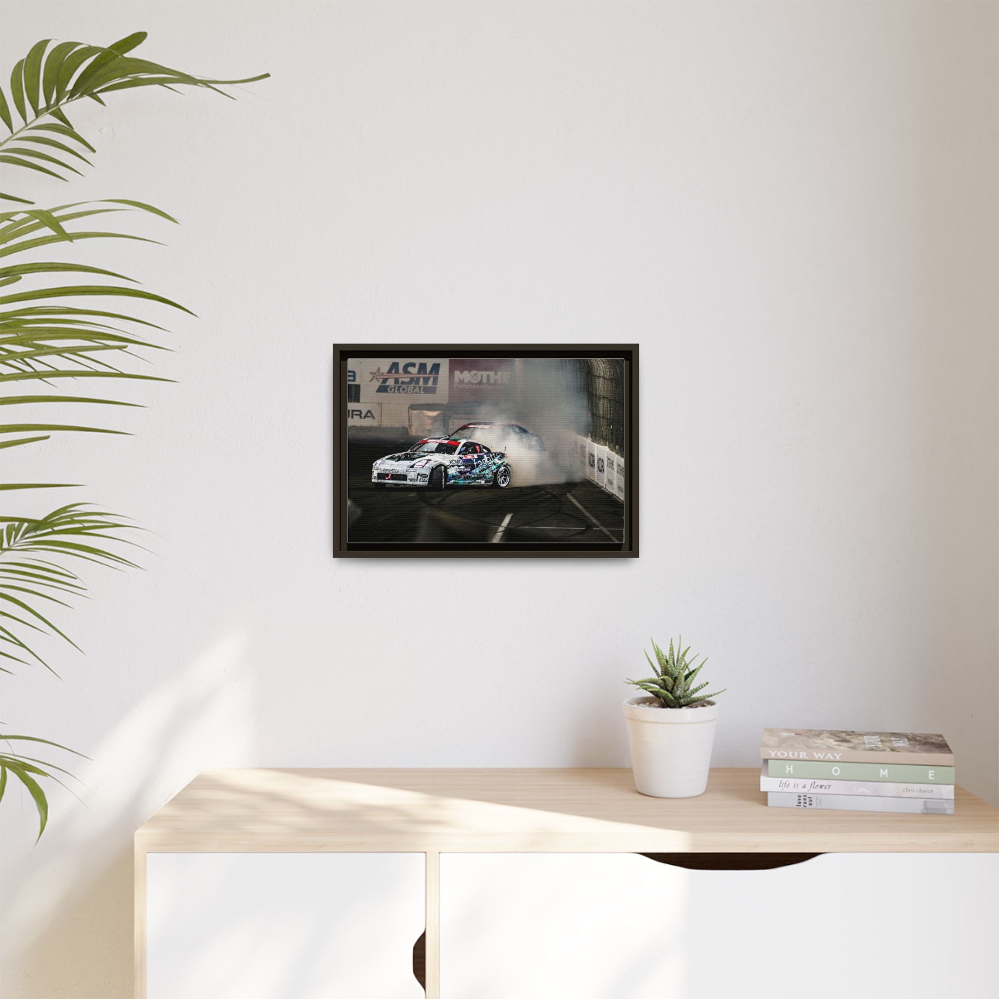 Drift Racing Canvas Print — Framed Matte Automotive Wall Art