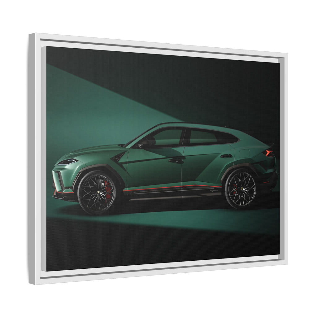 Framed Matte Canvas Print — Emerald Sports SUV Wall Art