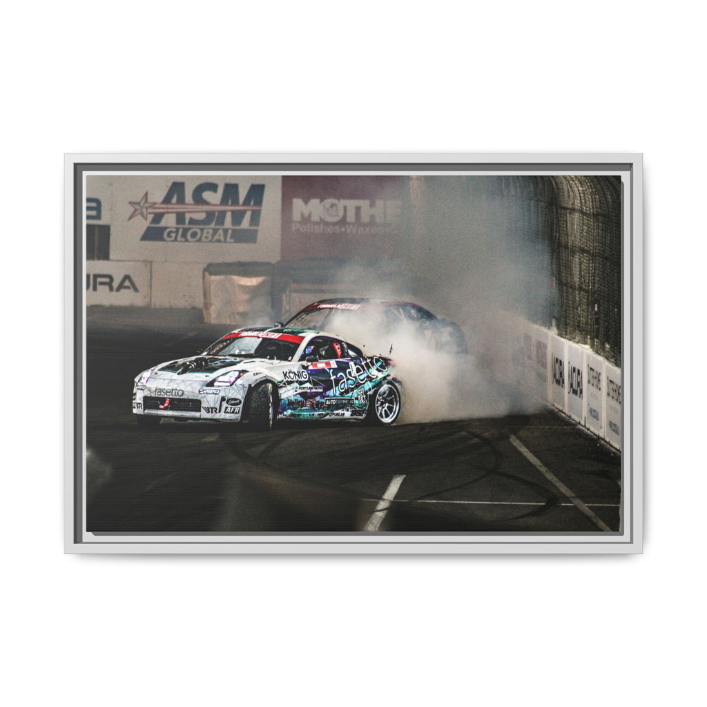 Drift Racing Canvas Print — Framed Matte Automotive Wall Art