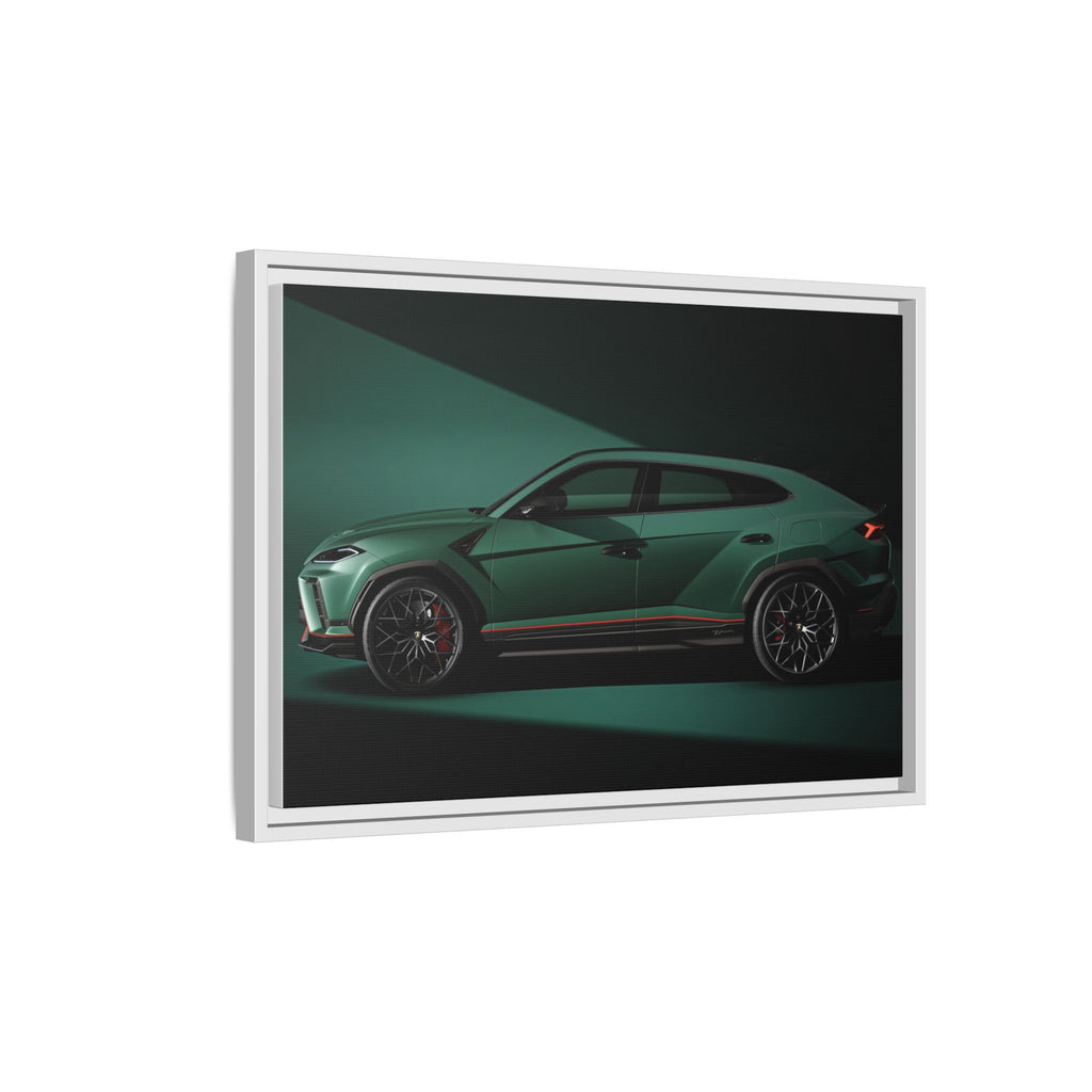 Framed Matte Canvas Print — Emerald Sports SUV Wall Art